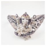 Barbara Bixby Ganesh Multigemstone Sterling Silver & 18K Hinged Cuff Bracelet ***Est. Replacement Value $800**