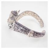 Barbara Bixby Ganesh Multigemstone Sterling Silver & 18K Hinged Cuff Bracelet ***Est. Replacement Value $800**
