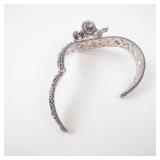Barbara Bixby Ganesh Multigemstone Sterling Silver & 18K Hinged Cuff Bracelet ***Est. Replacement Value $800**