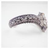 Barbara Bixby Ganesh Multigemstone Sterling Silver & 18K Hinged Cuff Bracelet ***Est. Replacement Value $800**