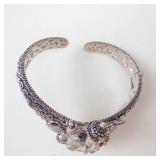 Barbara Bixby Ganesh Multigemstone Sterling Silver & 18K Hinged Cuff Bracelet ***Est. Replacement Value $800**