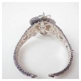 Barbara Bixby Ganesh Multigemstone Sterling Silver & 18K Hinged Cuff Bracelet ***Est. Replacement Value $800**