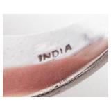 Large Sterling Silver Aqua Chalcedony & Multi Gemstone Ring Size 7.75