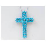 D'Joy Sterling Silver Sleeping Beauty Cross Pendant Necklace