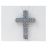 D'Joy Sterling Silver Sleeping Beauty Cross Pendant Necklace