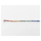 Gorgeous Rainbow Multigemstone Sterling Silver Tennis Bracelet