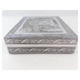 Silver Tone Buddha Jewelry Box With Mirror
