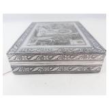 Silver Tone Buddha Jewelry Box With Mirror