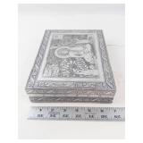 Silver Tone Buddha Jewelry Box With Mirror