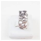 Elephant Family Sterling Silver Band Ring Size 8