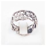 Elephant Family Sterling Silver Band Ring Size 8