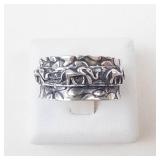 Elephant Paved *Spinner* Sterling Silver Ring Size 8