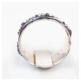 Elephant Paved *Spinner* Sterling Silver Ring Size 8