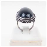 Gorgeous Sterling Silver Deeply Colored Bloodstone Ring Size 4.75 (Very cool, did not photograph well n person in lighting the gemstone is deep forest green with the iron speckles, Absolutely Beautifu