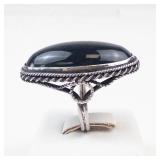 Gorgeous Sterling Silver Deeply Colored Bloodstone Ring Size 4.75 (Very cool, did not photograph well n person in lighting the gemstone is deep forest green with the iron speckles, Absolutely Beautifu
