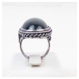 Gorgeous Sterling Silver Deeply Colored Bloodstone Ring Size 4.75 (Very cool, did not photograph well n person in lighting the gemstone is deep forest green with the iron speckles, Absolutely Beautifu