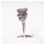 STS Beautiful Whimsy Leafy Sterling Silver Tourmaline Ring Size 9.25