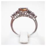 STS Beautiful Whimsy Leafy Sterling Silver Tourmaline Ring Size 9.25