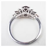 STS Beautiful Whimsy Leafy Sterling Silver Tourmaline Ring Size 9.25