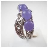 Sterling Silver Crisscross Amethyst Ring Size 9