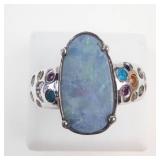 D'joy Boulder Opal & Multigem Sterling Silver Ring Size 6.75-7