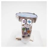 D'joy Boulder Opal & Multigem Sterling Silver Ring Size 6.75-7