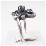 Aquamarine Sterling Silver Ring Size 6.75-7