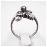 Aquamarine Sterling Silver Ring Size 6.75-7