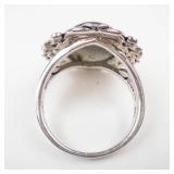 Ornate Labradorite Sterling Silver Ring Size 7.75