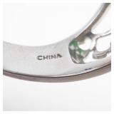 Sterling Silver Jade?? Ring. Size 9.75-10