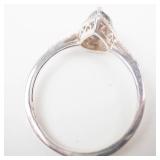 Mystic Topaz Pear Cut Sterling Silver Ring Size 9