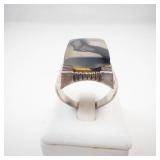 Sterling Silver Agate Ring Size 10