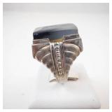 Sterling Silver Agate Ring Size 10