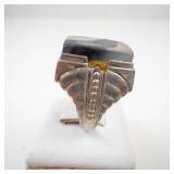 Sterling Silver Agate Ring Size 10