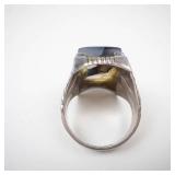 Sterling Silver Agate Ring Size 10