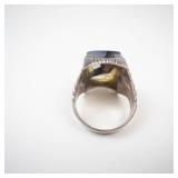Sterling Silver Agate Ring Size 10