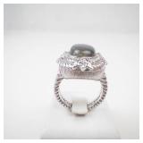 Judith Ripka Labradorite Sterling Silver Ring Size 8