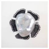 HONORA Baroque Pearl Sterling Silver Ring Size 10