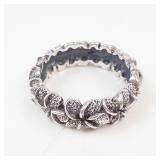 Bali Legacy Floral Sterling Silver Ring Size 8