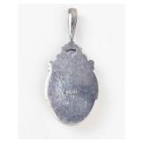 RARE Sajen Mother of Pearl Polar Bears Sterling Silver Amethyst Pendant