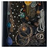 Mixed Costume Jewelry Lot Necklaces Bracelets Rings & Pins