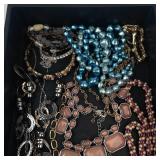 Mixed Costume Jewelry Necklace & Bracelet Assortment in Tray