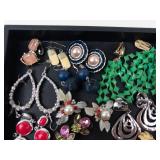 Assorted costume jewelry earrings