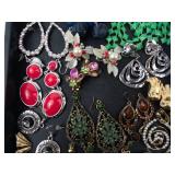 Assorted costume jewelry earrings