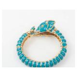 Kenneth Jay Lane Blue Elephant Hinged Cuff Bracelet **Est. Replacement Value $300**