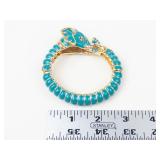 Kenneth Jay Lane Blue Elephant Hinged Cuff Bracelet **Est. Replacement Value $300**