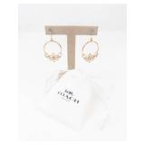 Coach Gold Tone Floral Dangle Earrings With Original Pouch