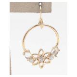 Coach Gold Tone Floral Dangle Earrings With Original Pouch