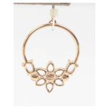 Coach Gold Tone Floral Dangle Earrings With Original Pouch