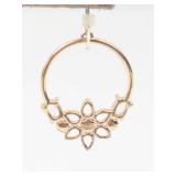 Coach Gold Tone Floral Dangle Earrings With Original Pouch